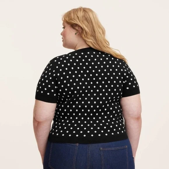 Mini Polka Dot Short Sleeve Crewneck Sweater - kate spade new york Target 3x 2x - Picture 2 of 3
